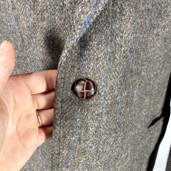 Adam Hall Men's Size 42L Vintage Brown Tweed Wool Jacket Sport Coat Blazer - Picture 5 of 10